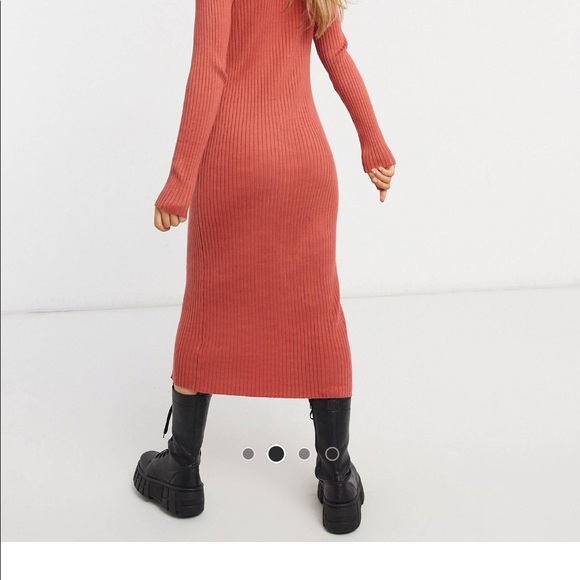Monki (ASOS ) ribbed midi dress in red - Picture 3 of 11
